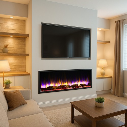 Media wall inset electric fire - electric,
