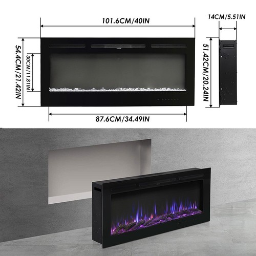 Wall media fireplace 80 - wall, 50/60/80
