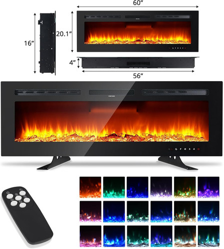 Electric fire media wall - fire,