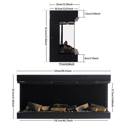 Media electric fireplace wall - electric,