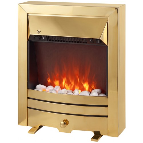 Gold tone electric fireplace - electric,