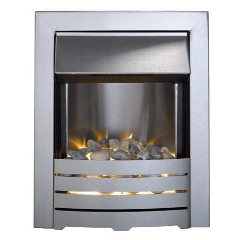 Silver electric fire heater - silver,
