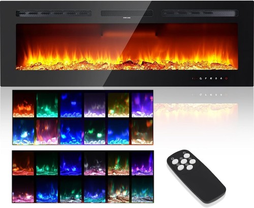 Led fireplace media wall - fireplace,
