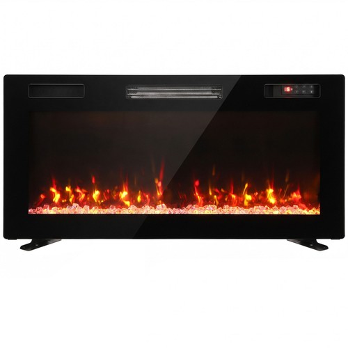 Black ultra thin electric fire - electric,