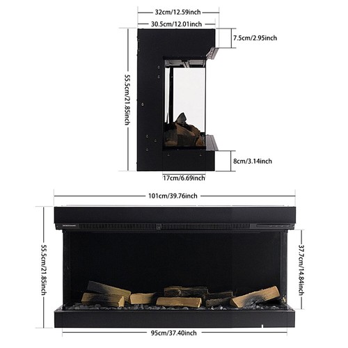 Media wall inset electric - 3d,
