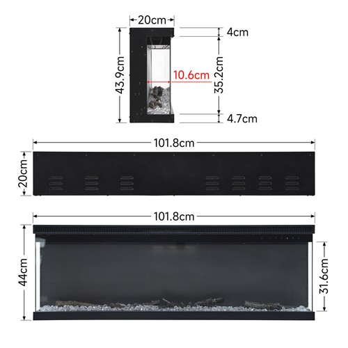 100inch fireplace inset - 40/60/100inch,